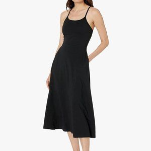 Pact Fit & Flare Midi Black Dress with Shelf Bra